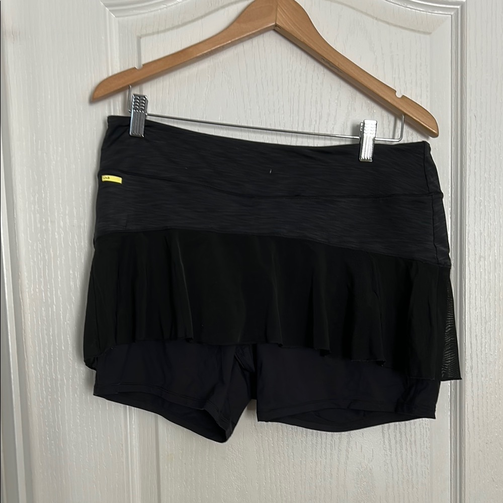 Lole Black athletic Skort with skirt Overlay and Supportive Waistband